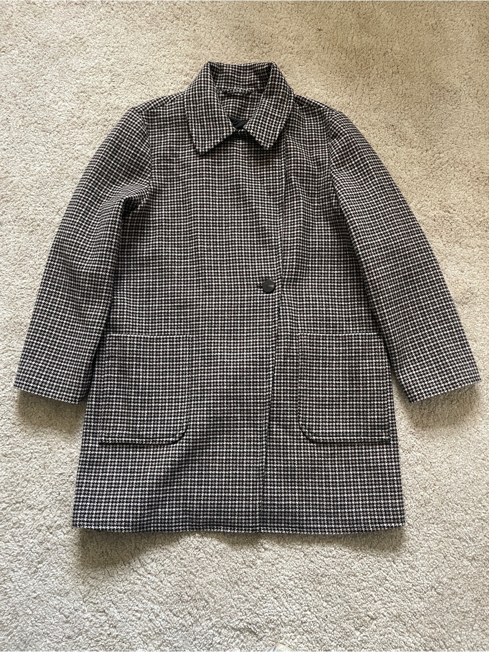 & Other Stories Houndstooth Wool Blend Coat size M